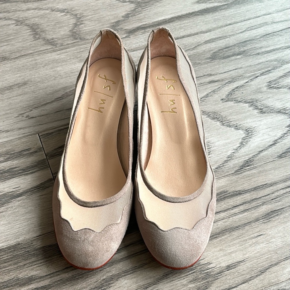 French sole fs/ny mesh wedge shoes size 7